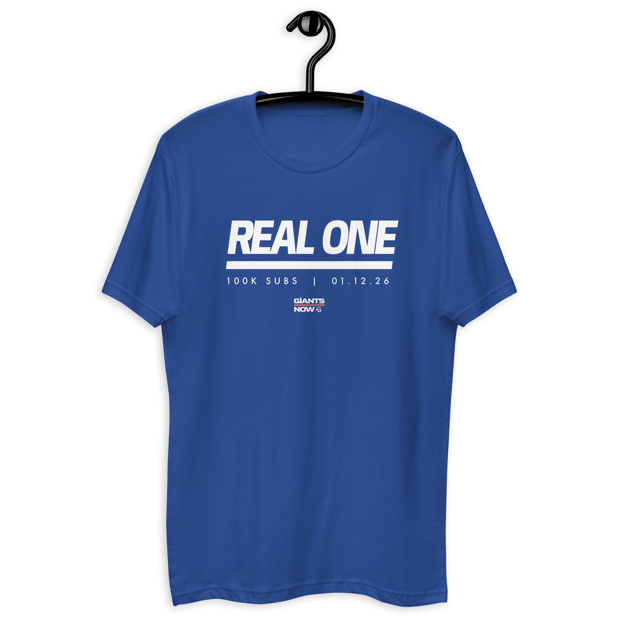 Giants Now Real One 100k Subscribers | Short Sleeve T-Shirt (Blue