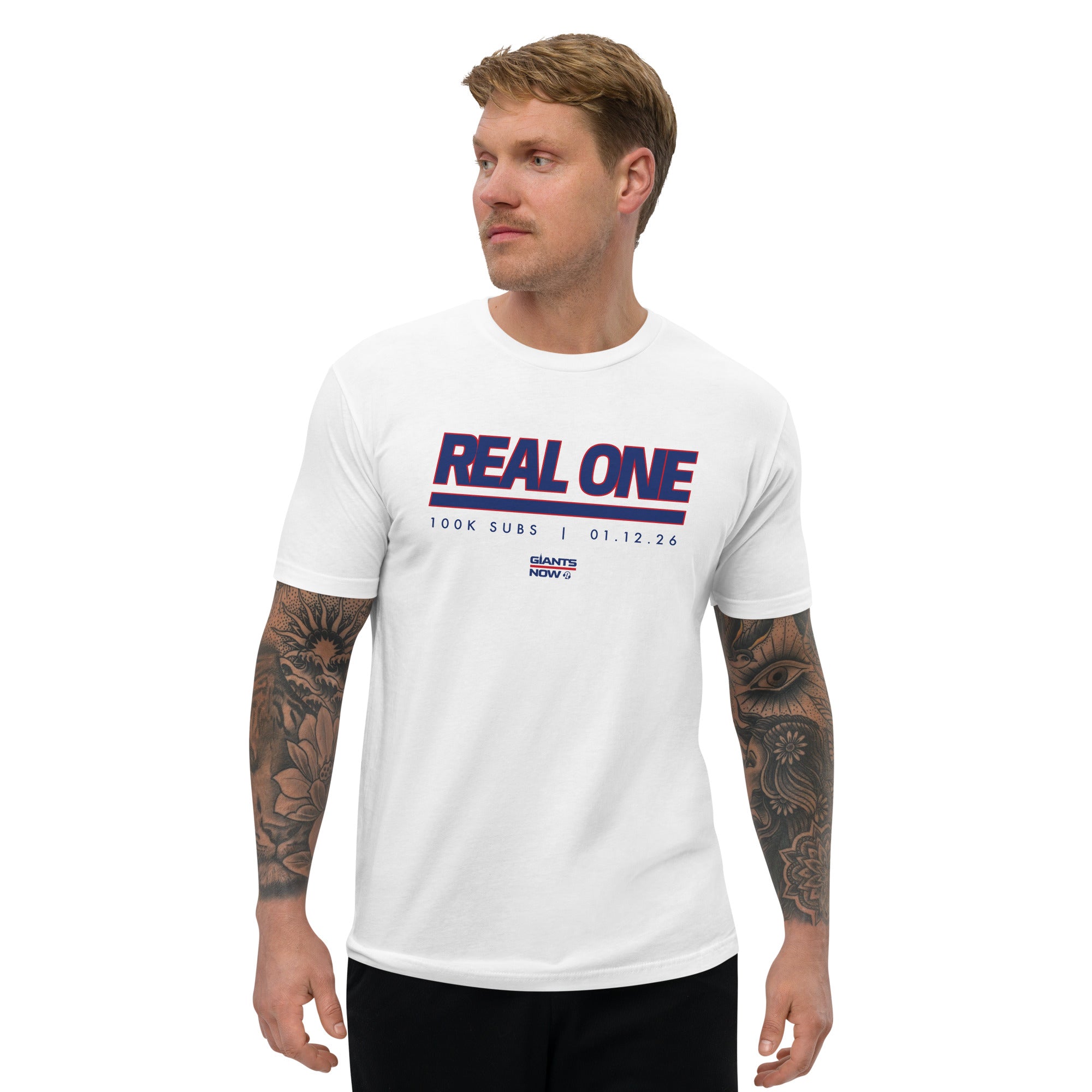 Giants Now Real One 100k Subscribers | Short Sleeve T-Shirt (White